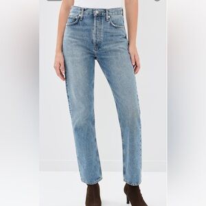 AGOLDE 90's Pinch Waist High Rise Straight Jeans, Size 25, Navigate color, NWOT